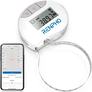 RENPHO Body Measuring Tape, Smart Tape Measure with Bluetooth App, Spring Glow Up Automatic Retractable Tape, Measuring Waist, Hip, Bust, Arms, 60in/150cm Gym Gift
