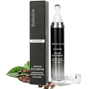 5% Caffeine Eye Serum & Cream, Eye Bags Treatment for Women & Men, Puffy Eyes Treatment, Caffeine Under Eye Cream & Serum, Eye Cream for Dark Circles and Puffiness, 360° Massage Ball Under Eye Roller