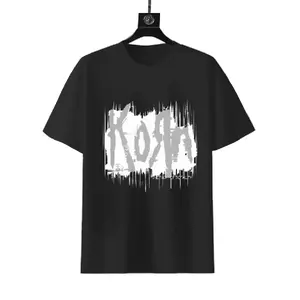 Korn See You On The Other Side Jagged Glitch Border Vintage Nu Metal Band Graphic T-Shirt Distressed White Logo Rock Music Fan Cotton Short Sleeve Casual Concert Streetwear Tee For Men Women