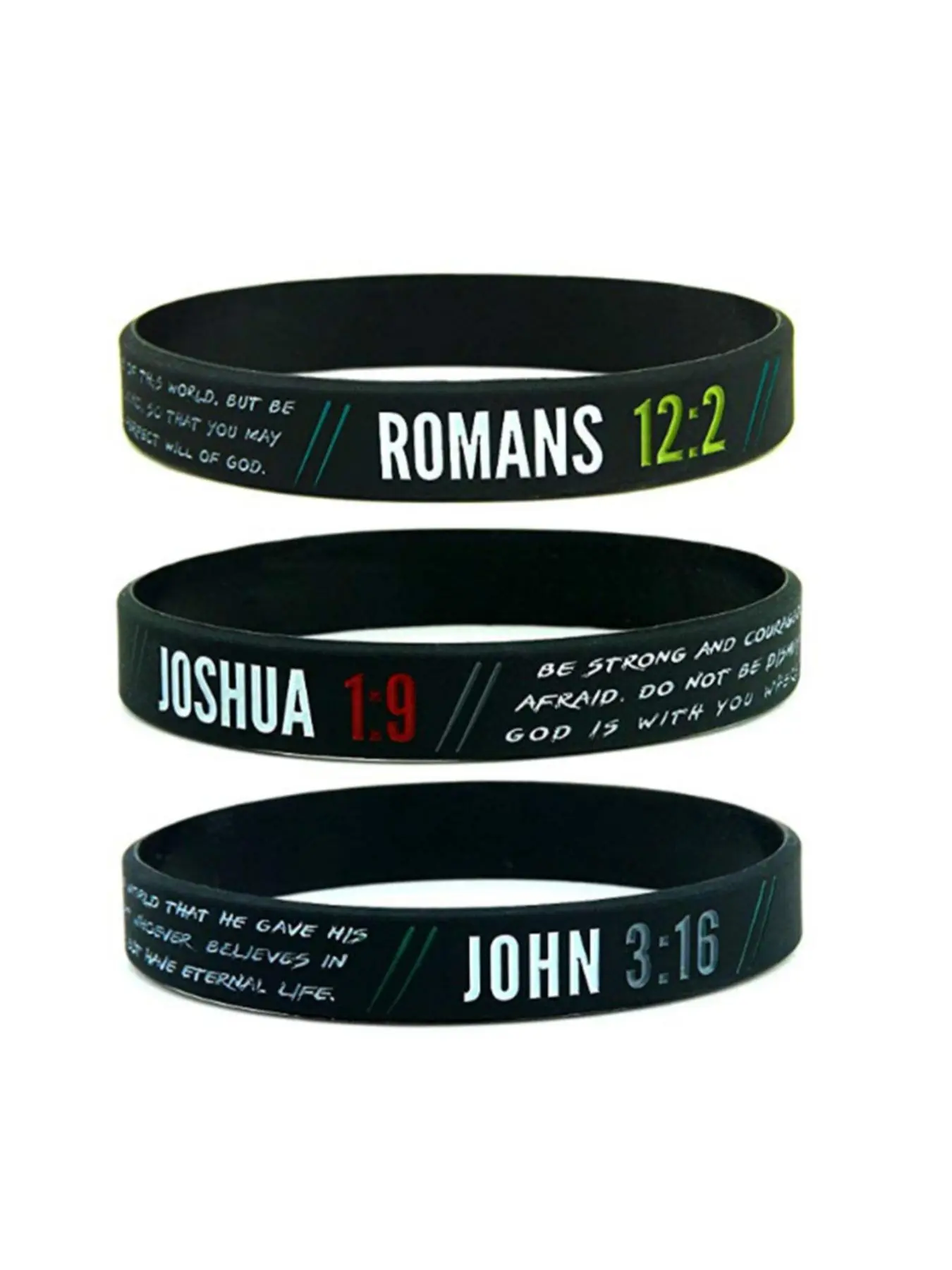 Letter Pattern Rubber Bangle (3pcs), Fashionable Letter Pattern Bangle for Women & Men, Trendy All-match & Exquisite Jewelry for Birthday Gift, Bible Verse Bracelet, Bangles bracelets set, Inspirational bracelet, Bracelet Sets
