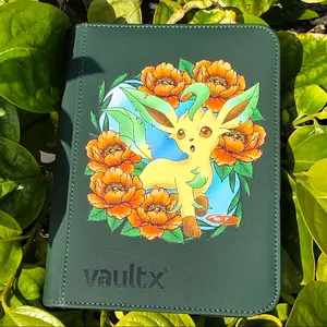 Vault X - Leafeon Glitter Custom Trading Card Binder - Green