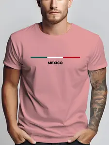 Men's Summer Micro-Stretch Comfort Round Neck Printed T-Shirt, Fashionable Trendy Wear, Best Choice for Men, Casual Stylish Tee
