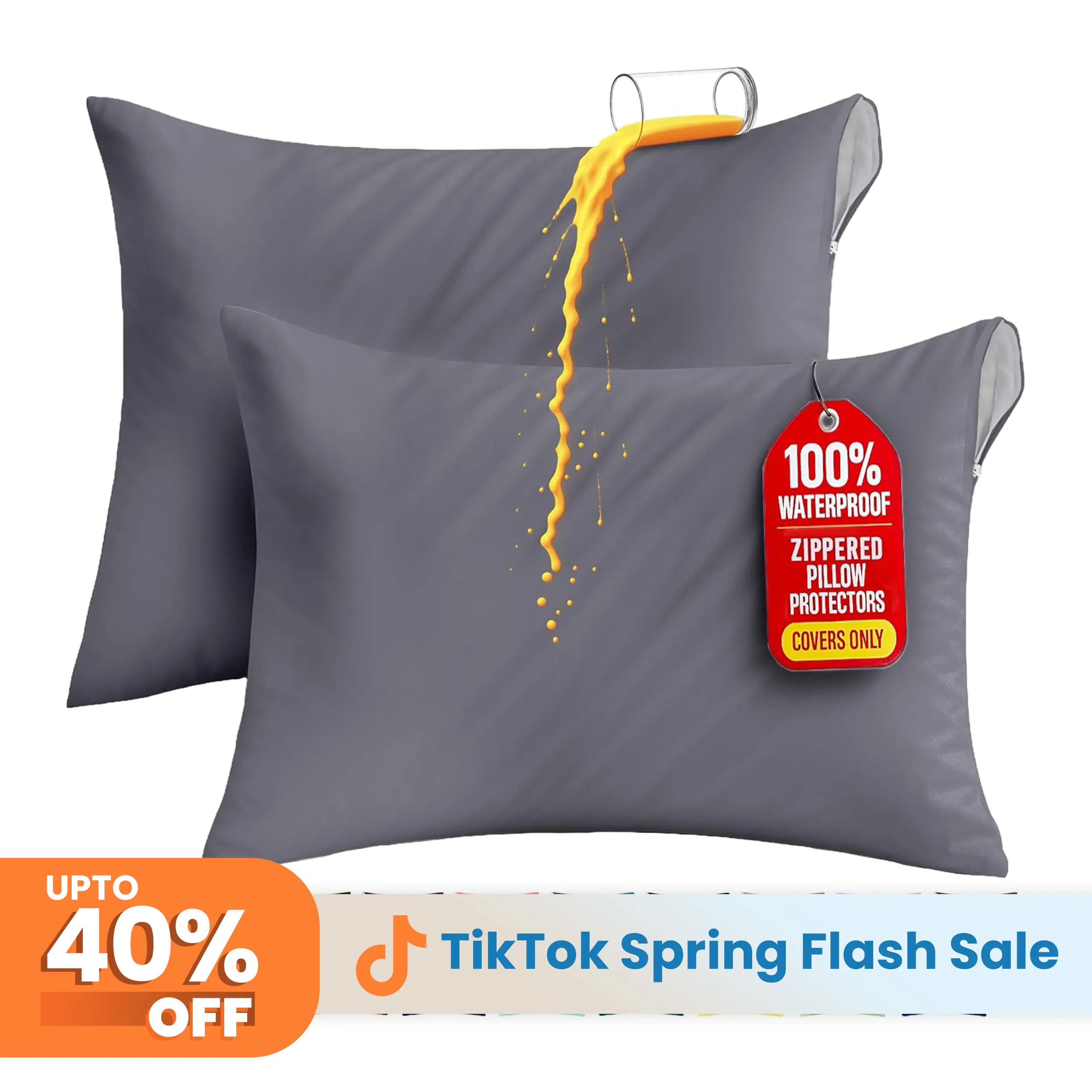 Utopia Bedding Anti-Allergen Jersey Fabric Pillow Protectors - 100% Waterproof Zippered Encasement Cases, Bed Bug & Dust Mite Proof, Machine-Washable, Tumble Care Compatible, Anti-Allergen Pillow Protectors, Bedding Supplies, Knit Fabric