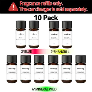 【NO diffuser device】Car Essential Oil Refill Set, 3 Scents  for Smart Car Charging Hub, Hanging Car Air Freshener, Interior Accessories for Cars, Home, Office, Liquid Fragrance Must-Have, Car Aromatherapy Diffuser