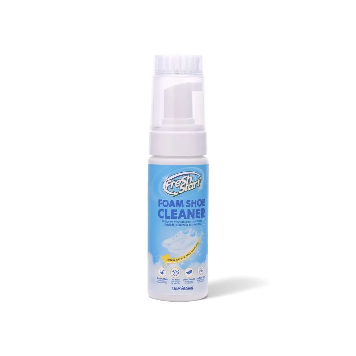 Fresh Start Deep Cleaning Foam Shoe Cleaner 5 oz | Waterless Sneaker Wash & Whitener for White Shoes, Leather & Canvas