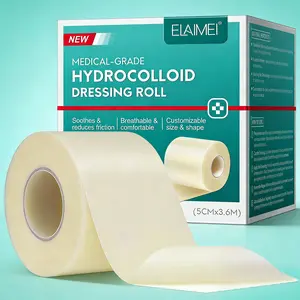 Elaimei Medical Hydrocolloid Bandage 5cmx3.6m, Cuttable Waterproof Flexible Wound Dressing Roll, Super Absorbent Non-Stick Safe Effective