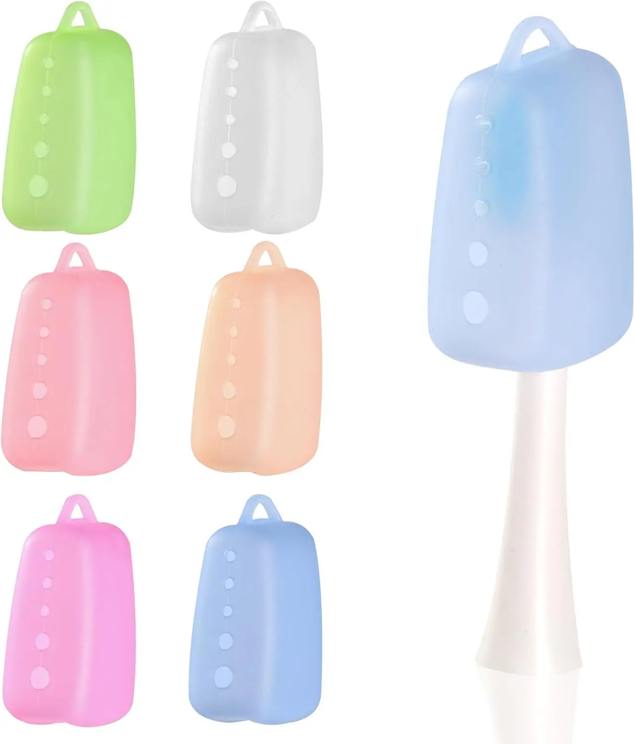 6 Pack Silicone Toothbrush Covers, Travel Toothbrush Head Caps for Manual and Electric Toothbrushes, Breathable Hygienic Toothbrush Protector to Keep Toothbrush Fresh and Clean