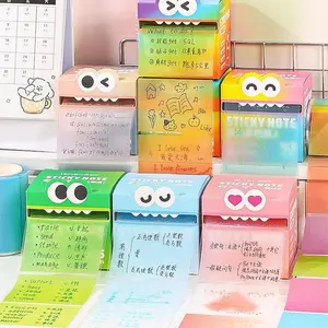 Lucky Rainbow Pearl Sticky Notes – 105pcs Clear Pull-Out Memo Pad | Aesthetic Office & School Stationery Supplies