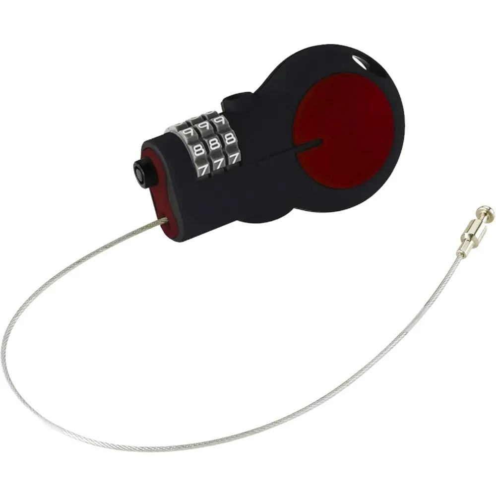 Cable Luggage Lock | TSA Approved | Travel Or Bike Lock | Set Your Own Combination | 30-inch Retractable Steel Cable | Red