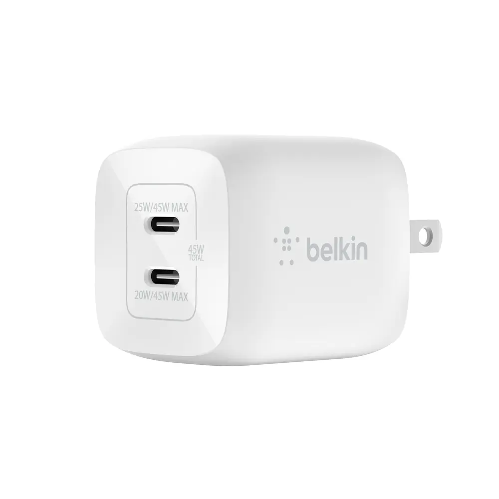 Belkin BoostCharge Pro Dual USB-C GaN Wall Charger with PPS 45W