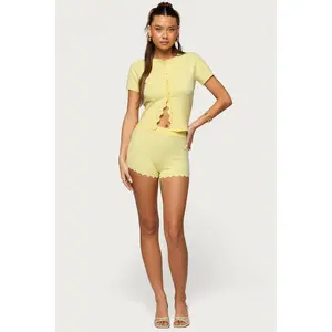 Rosie Scalloped Knit Shorts