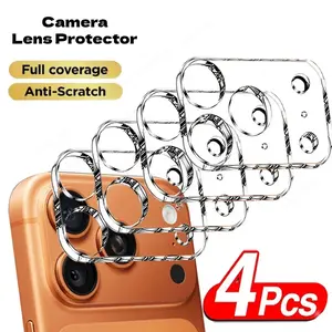 4pcs Camera Lens Protector Cover Compatible iPhone 17 Air/17 Pro Max/17 Pro/17/16e/16/15/14/13/12/11/Pro Max/Pro/Plus/Mini,Fingerprints Resistance,Scratch-Resistant,Impact Protection,Precise Fit,Easy to Install, Protective Accessories