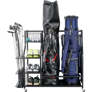 Golf Storage Garage Organizer, Golf Bag Storage Stand and Other Golfing Equipment Rack, Extra Storage Rack for Golf Clubs
