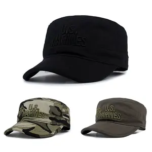 Men / Woman Adult Trucker Cap US Marines letters Embroidered Design Breathable Baseball Cap Outdoor Activity Adjustable Casual Wear Hats Travel Tourism Beach flat cap