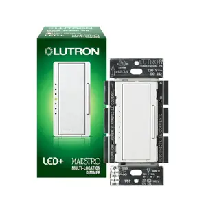 Lutron MACL-153M-WH - Maestro LED+ Dimmer Switch, 150W LED/CFL, Tap with Rocker, Single-Pole/Multi-Location, White