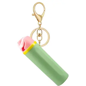 water  bottle  keychain Mini Trendy Bottle Keychain Accessories Compatible with Owala Water Cute Tumbler Cup Chapstick Lip Balm Holder Charms