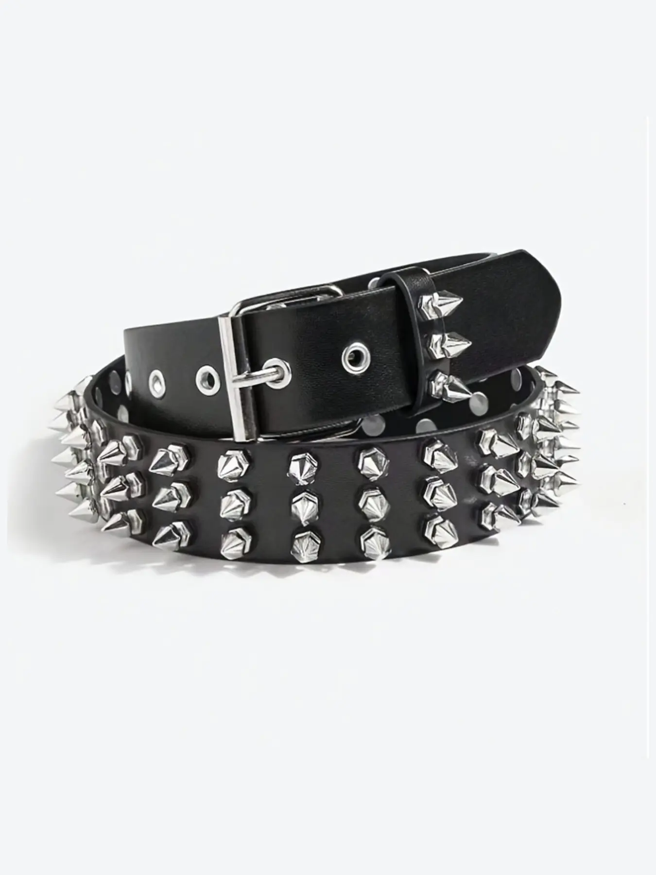 Unisex Punk Rock Rivet Beaded Waist Belt, Street Style Belt, Street Style Waistband, Fashion Accessory, Casual and Trendy Style, Suitable for All Seasons, Men and Women, Pu Leather Belts, Cool Belts