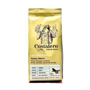 Costalero American Roast Artisan Mexican Ground Coffee 200g - 100% Arabica Medium Roast Coffee from Oaxaca with Rich Chocolate & Caramel Notes