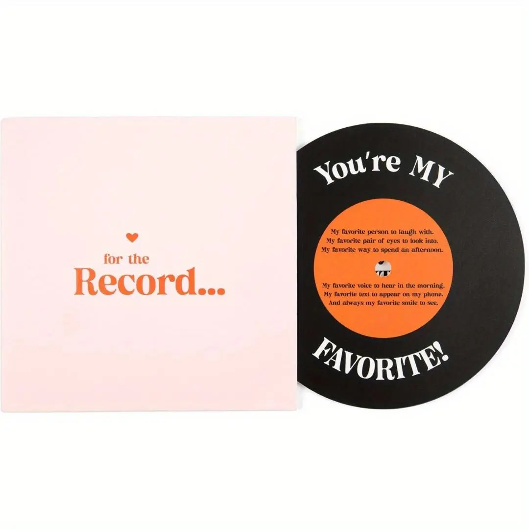 Anniversary Card with Record, 1 Set Anniversary Card for Him Or Her, Gift for Husband Or Wife, Boyfriend Or Girlfriend, Valentine's Day Card for Men and Women, Custom Message Card, Greeting Cards
