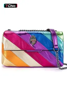 Women's Fashion Chain Strap Chic Crossbody Purse Elegant Textured Shoulder Bag Handbag Stylish Accessory for Everyday Elegance with Versatile Design and Functional Style