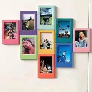 Multi-Color Magnetic Mini Photo Frames, DIY Wall Decor Kit, Perfect for Dorms & Rentals, Easy-To-Use Design, Create Your Own Gallery
