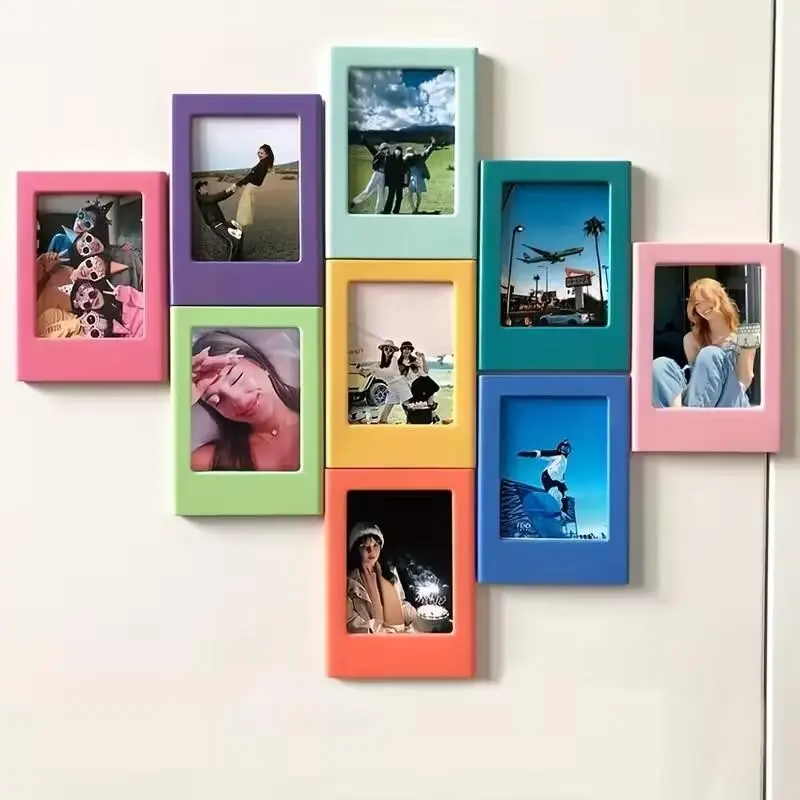 Multi-Color Magnetic Mini Photo Frames, DIY Wall Decor Kit, Wall Decorations, Picture Frames, Perfect for Dorms & Rentals, Easy-To-Use Design, Create Your Own Gallery