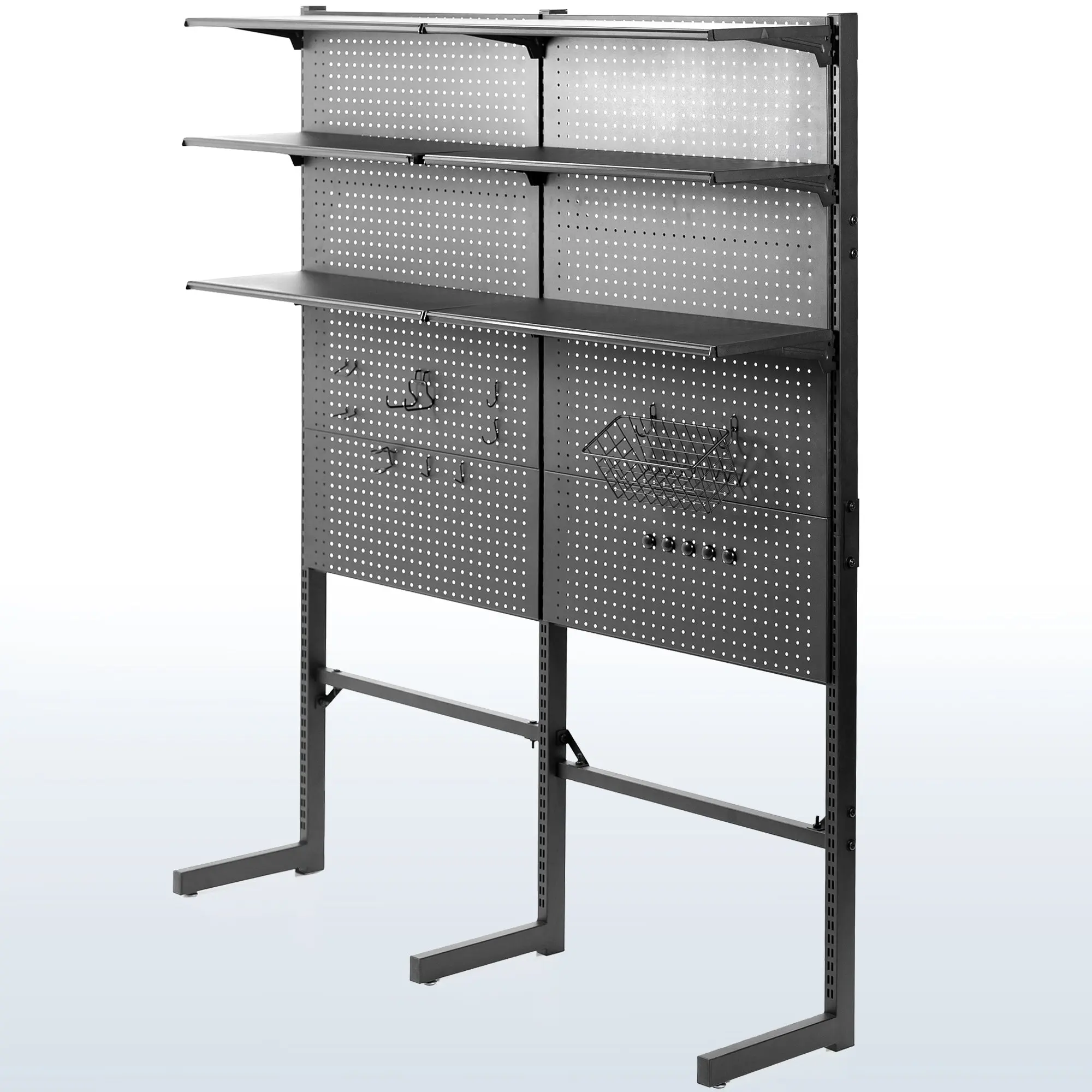 Freestanding Pegboard Organizer, Home Storage Racks for Kitchen, Garage Organization