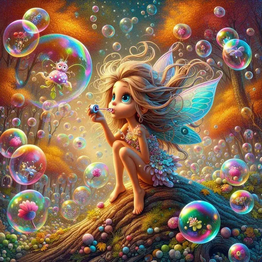 5D DIY full-drill round diamond painting - diamond painting kit bubble fairy mosaic canvas DIY wall art, home wall decoration, Handicraft, suitable for Halloween, Christmas, birthday and anniversary gifts