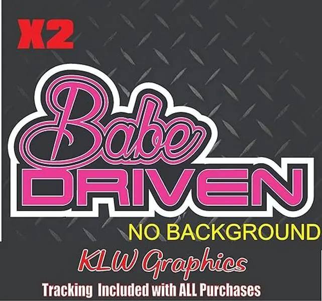Babe Driven Light Pink Black White Full Color Decal Sticker Lady Country Girl Diesel Truck Mud Funny Girlfriend