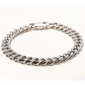 Verve Men's Stainless Steel Wide Curb Link Bracelet