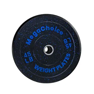 Garvee 2 in Bumper Plates Set, 10-45 LBS Rubber Weight Plates,Strength Training Weights Plates for Weight Lifting (Black 45 LBS single)