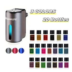 SHonoppy Car Air Fresheners Diffuser - 20Bottles Natural Essential Oils Scent Perfume,Rechargeable Car Aroma Diffuser with Three Adjustable Scent Levels,Car Interior Accessories Gifts