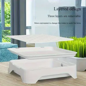 Multifunctional Indoor Cat Grass Planting Box - Soilless Hydroponic System, Spill-Proof Edge Design, Compact Space-Saving, Convenient And Easy-To-Clean Plastic Flower Pot, Perfect Gift for Pet Owners, Suitable for Window Sill