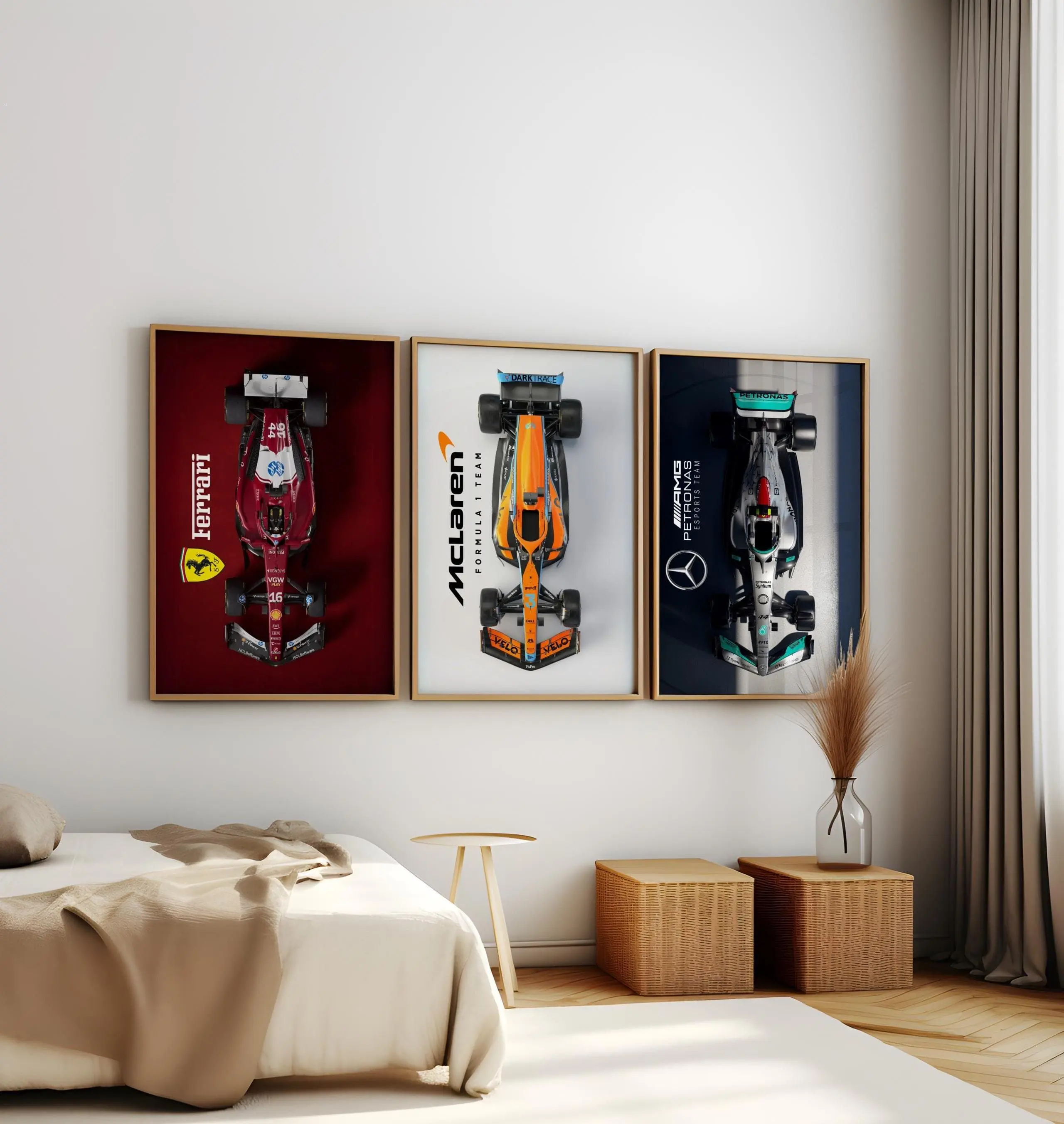 [Racing Decor - Sale Up To 40%] [Unframe] Formula 1 Car Poster Set, Ferrari McLaren Mercedes Racing Wall Art, Digital Download, Motorsport Decor, Gift for Fans