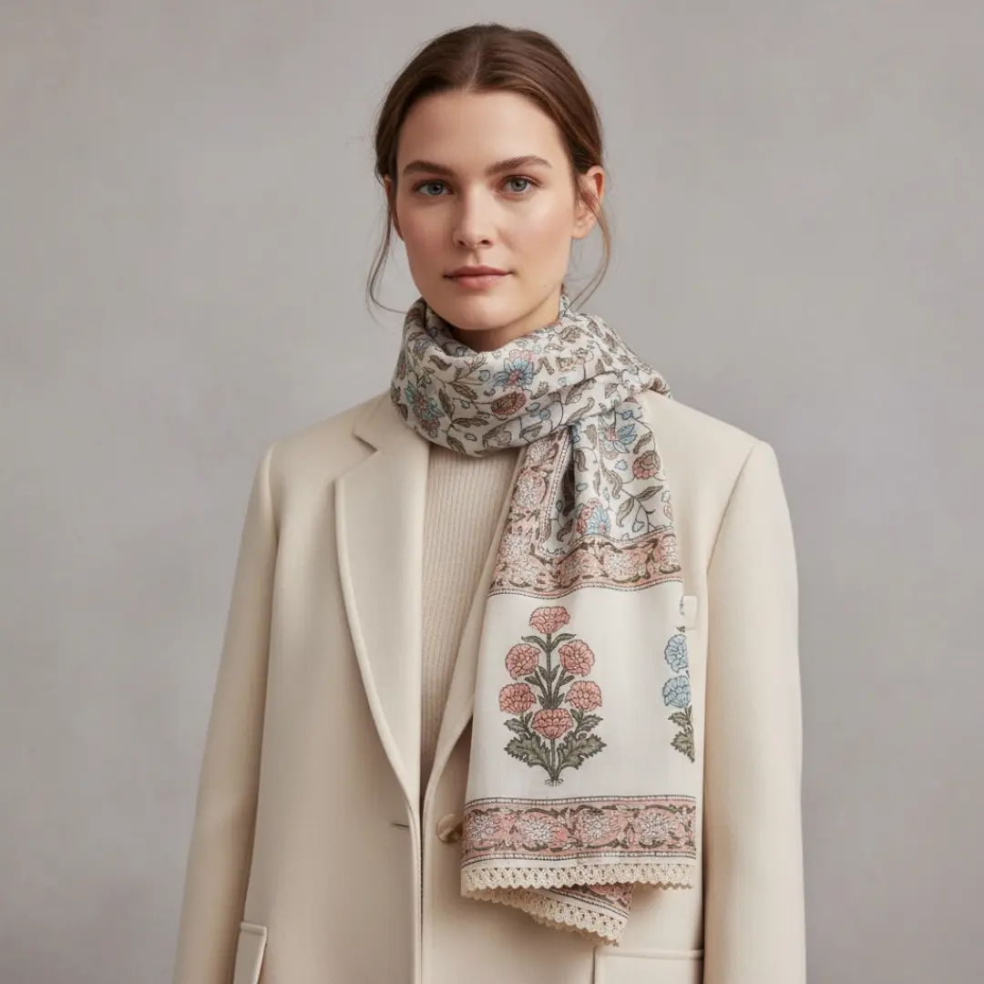 Majestic Petals women's scarf & Muffler