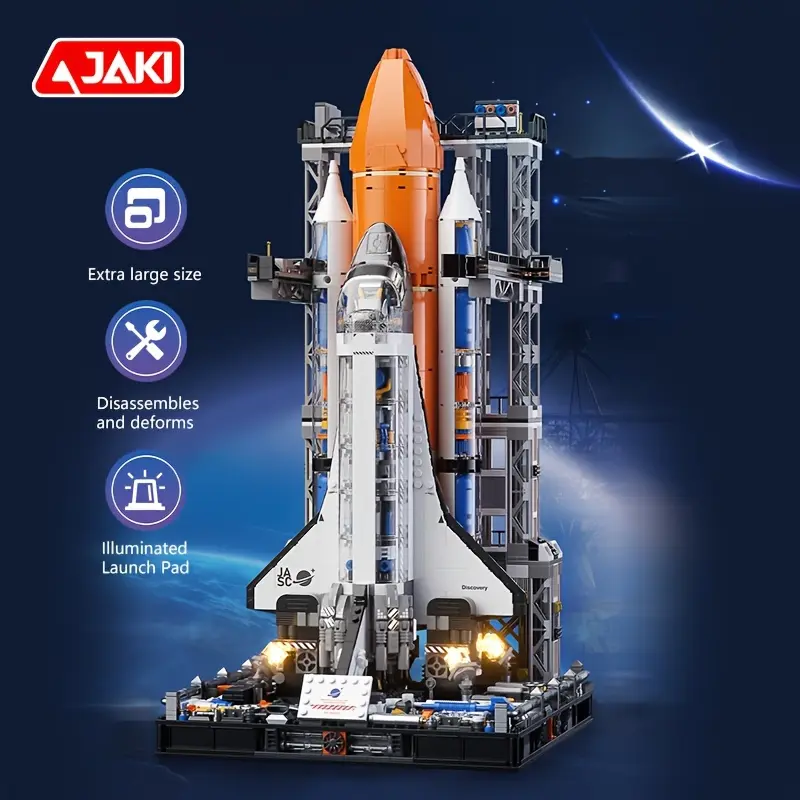 Jaki Super Space Shuttle Building Blocks, High Quality Large Space Shuttle Model, Space Rocket Model, Science Fiction Model, Home Decoration Jigsaw Model, Halloween, Christmas Gift 2200 Pieces)[Without Color Box]