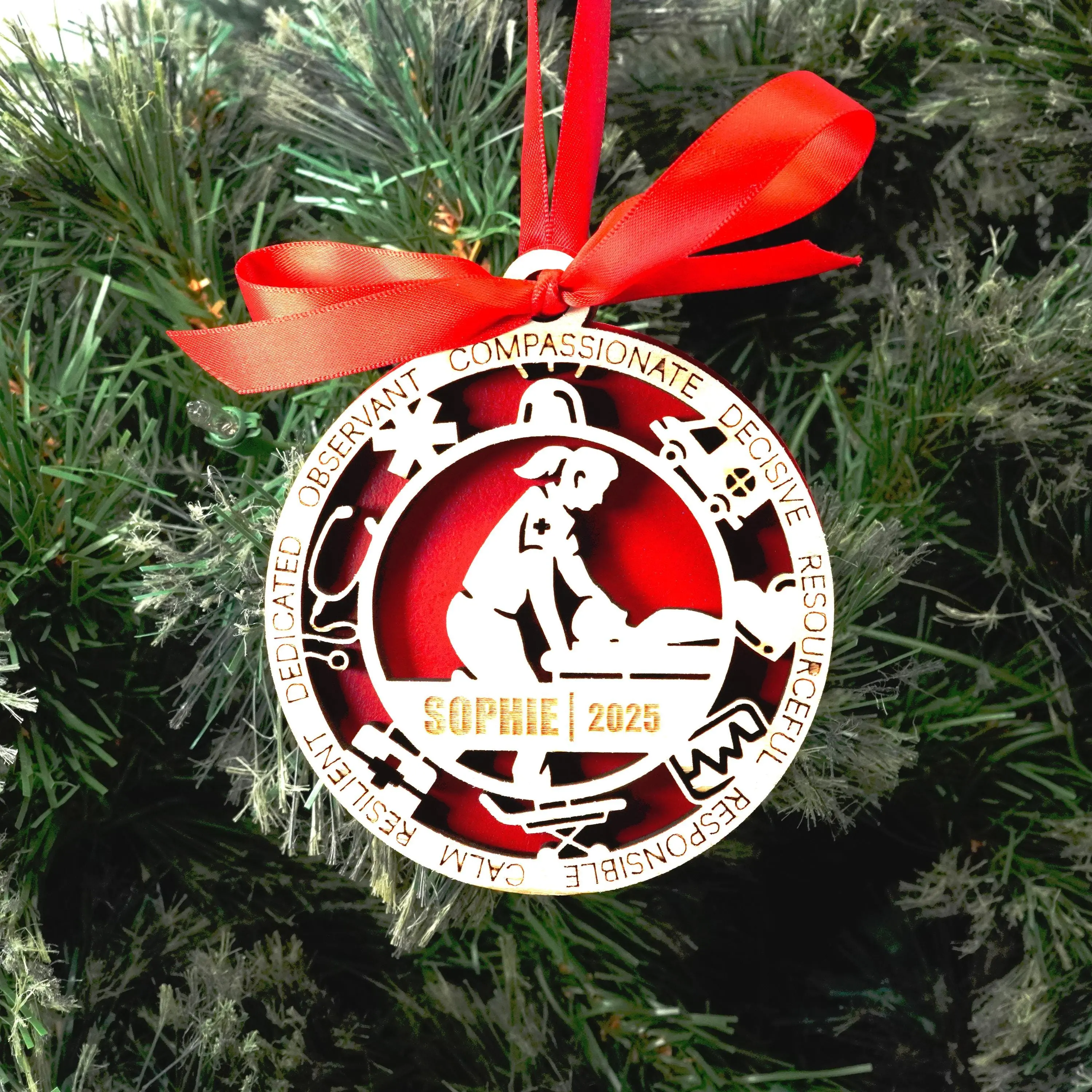 Personalized Paramedic Christmas Ornament – Gift for Female Paramedic or Emt, First Responder, Medic Ornament