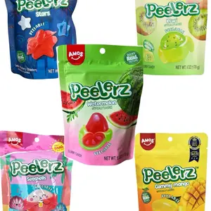 Peelerz Variety Pack - Mango Watermelon Kiwi Stars Seashells 6 oz Bags Fun Peelable Gummy Candy Snack bulk