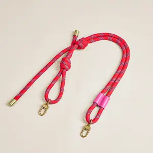 Adjustable Thick Paracord Strap - Red with Pink