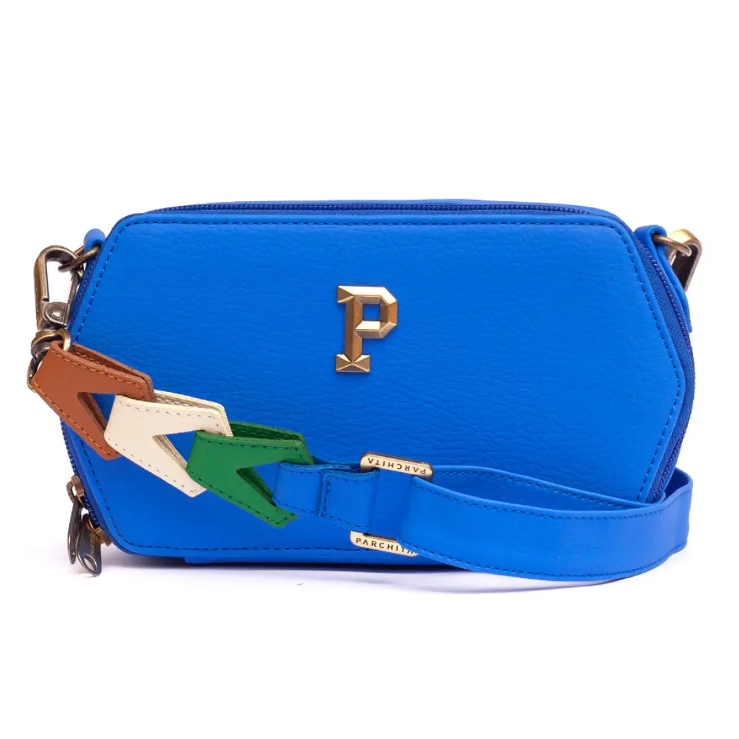 Women's Fashion Crossbody Bag - Crossbody bag - Unique Shape Carry - Leather structured Bag, Adjustable Strap, Compact Storage - Fashion Crossbody bag -  PARCHITA Malibu Black Bag