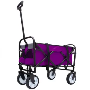 wonderfold wagonsAobtkel®Minimeetall Strap , Collapsible Foldable Wagon Cart with strapping system Beach Wagon , Utility Cart , Utility Wagon Grocery Cart for Camping Shopping Sports Gardeing Fishing Supports 225lbs purple#Summervibes