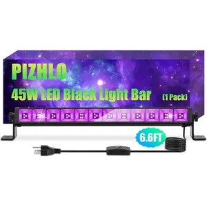 45W LED Black Light Bar, Blacklight with 6.6ft Cord+Switch, Light Up 26x26ft, Glow in The Dark for Halloween, Party, Birthday, Body Paint, Fluorescent Poster, Bedroom