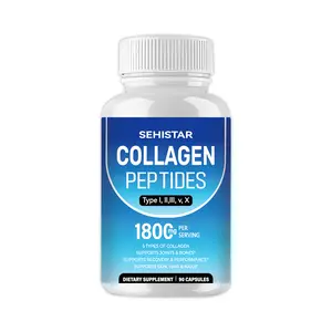 SEHISTAR Multi Collagen Peptides Capsules, Types I II III V X, Skin Hair Nails & Joint Support, 1800mg