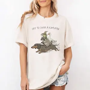 Comfort Colors Off To Cause A Kerfuffle Shirt, Funny Animal Squad Shirt, Dachshund Raccoon Frog Goose Graphic Tee, Gift for Animal Lovers
