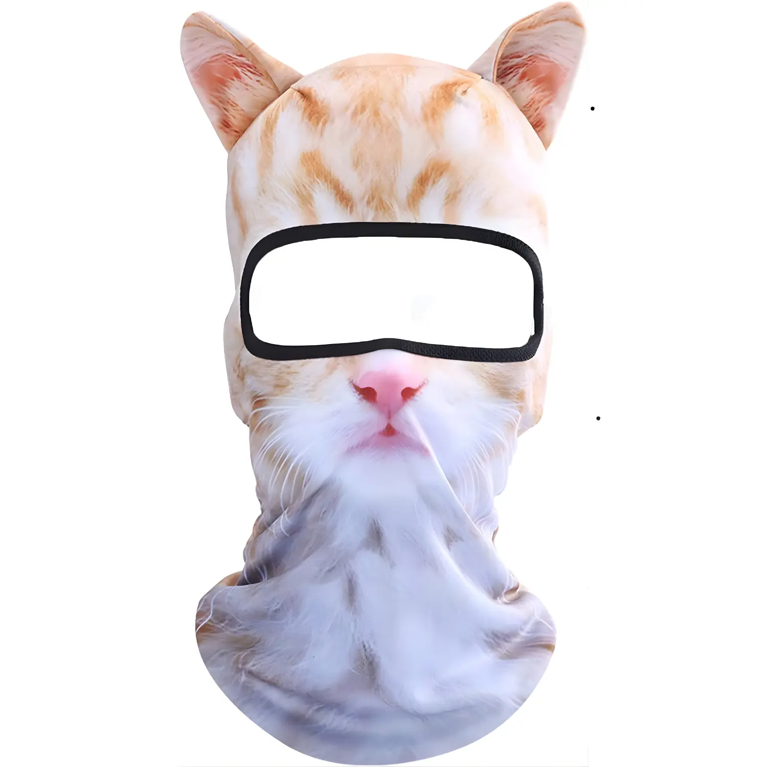 Cute Full Face Animal Hood Ski Mask Balaclava for Hiking Riding and Outdoor Sports with Adorable Cat Design 3D Digital Printing Head