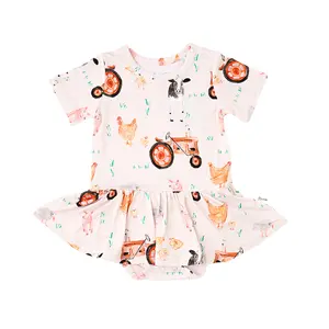 Millie Moo TUTU Soft Baby Bamboo Dress Outfit One Piece with Shoulder Snaps