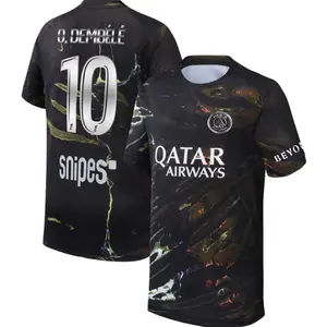 Unisex Soccer/Football Paris Saint-Germain Club O.Dembélé #10 2025/26 Night Edition Stadium Replica Jersey - Black C7P