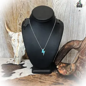 Lightning Bolt Necklace - Turquoise Pendant Design Pendant
