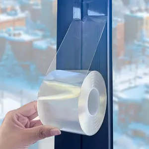 Transparent Self-Adhesive Silicone Waterproof Tape, 2x33ft Sealing Strip, Invisible Waterproof Sealant, High Temperature Resistant, Impact-Resistant, Durable, No-Residue Adhesive Tape for Cracks/Holes Repair, Door and Window Insulation