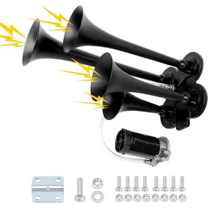 Train Air Horn Kit 12V 185DB for Truck Car 4 Speakers Super Loud Air Horn with Compressor Compatible with Jeep SUV Pickup Train Motorhome